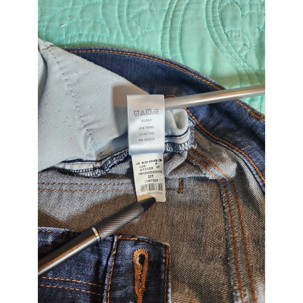 Loft‎ Modern Straight Leg Jeans Dark Wash Blue Denim Size 14 32T LTWF1625